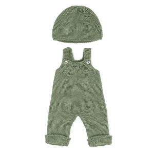 Knitted Overall & Bonnet Doll Outfit (38cm) by Miniland