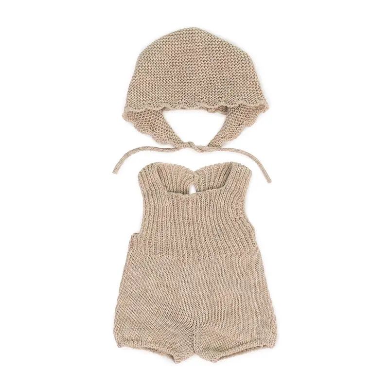 Knitted Romper & Bonnet Doll Outfit (38cm) by Miniland