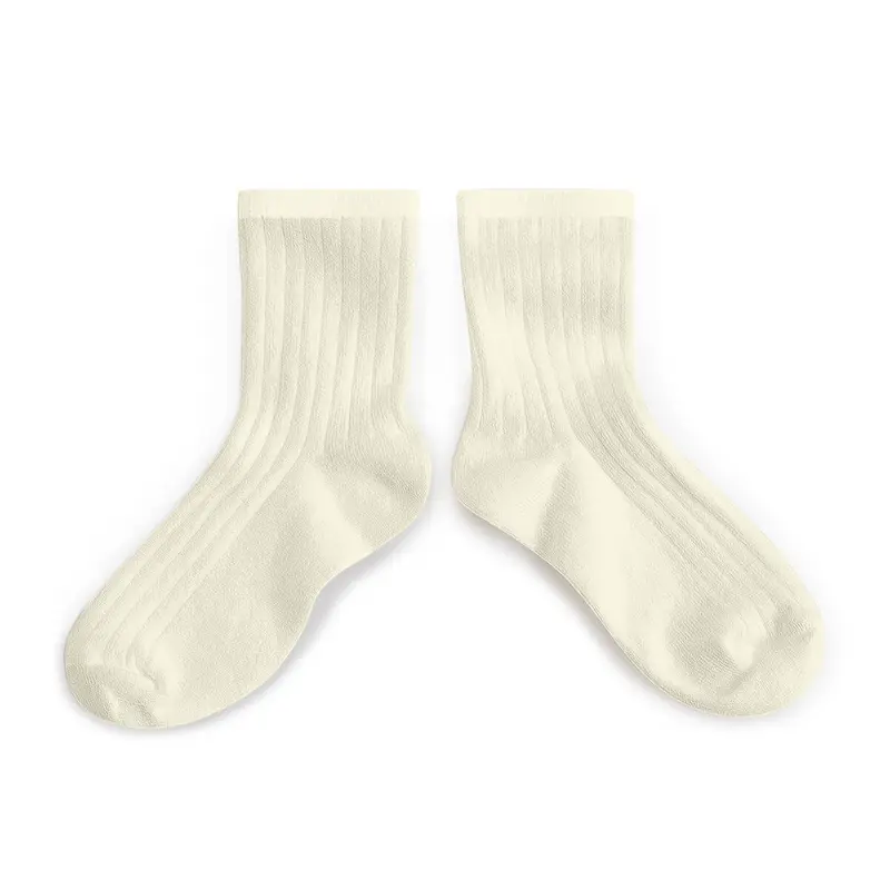 La Mini Ribbed Ankle Socks in Doux Agneaux by Collegien