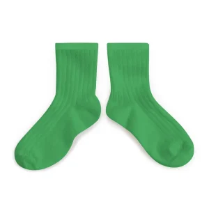La Mini Ribbed Ankle Socks in Vert Jackpot by Collegien