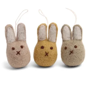 Mini Bunnies Hanging Decorations in Clay Colours by Gry & Sif