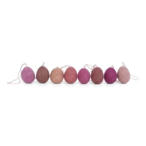 Mini Eggs Hanging Decoration in Lavender (Set Of 8) by Gry & Sif