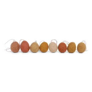 Mini Eggs Hanging Decoration in Yellow (Set Of 8) by Gry & Sif