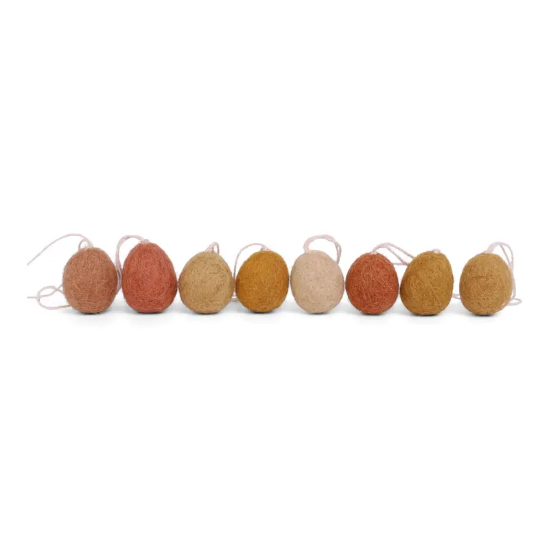 Mini Eggs Hanging Decoration in Yellow (Set Of 8) by Gry & Sif