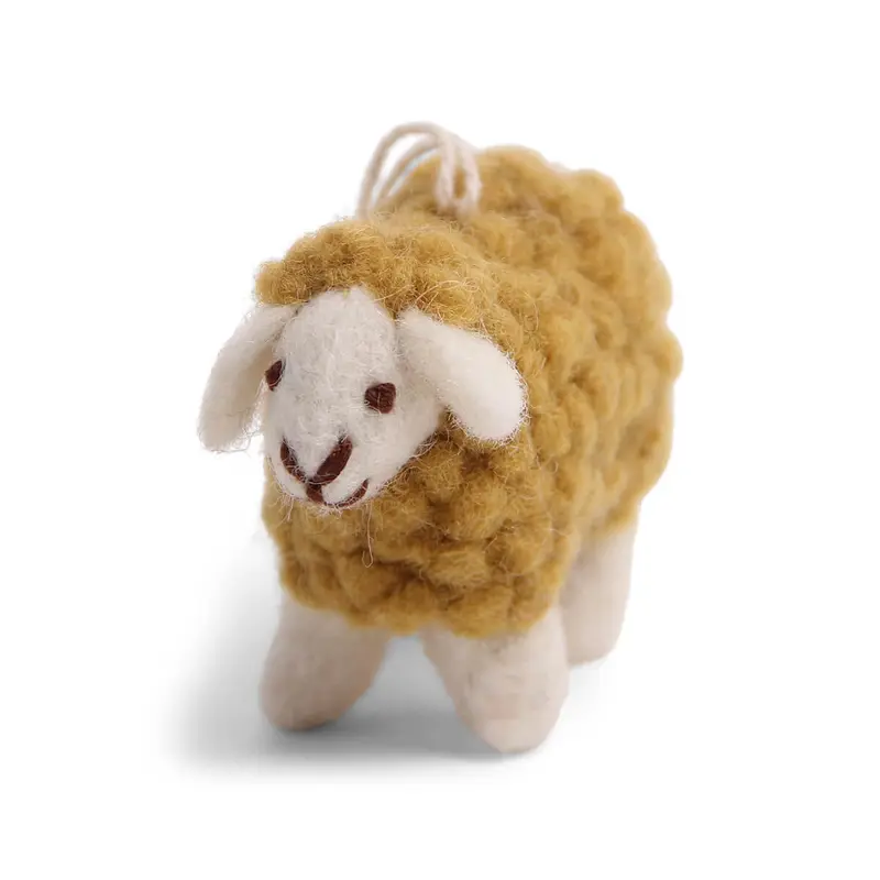Mini Sheep Hanging Decoration in Ochre by Gry & Sif