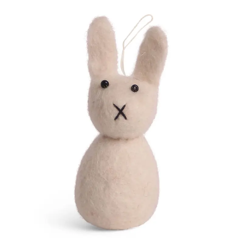 Small Bunny Hanging Decoration in White by Gry & Sif
