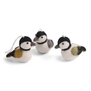Sparrow Hanging Decoration (Set Of 3) in Black by Gry & Sif