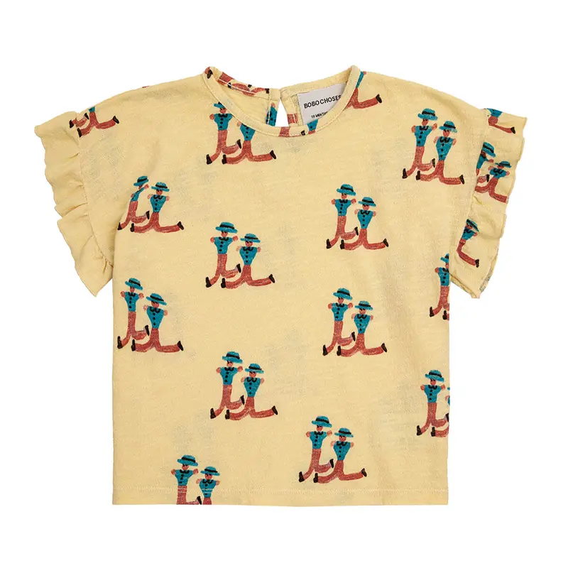Baby Dancing Giants All Over Ruffle T-shirt by Bobo Choses - Last One In Stock - 3 Months