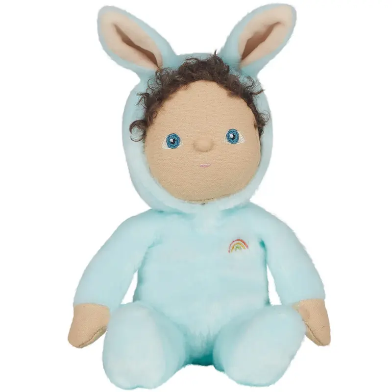 Basil Bunny Dinky Dinkum Fluffle Family Doll in Misty Blue by Olli Ella