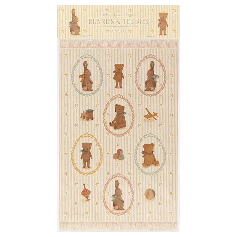 Bunnies And Teddies Sticker Sheet by Maileg