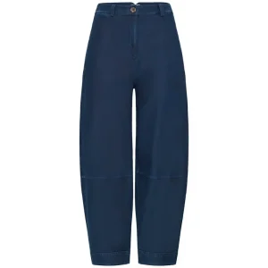 Kate Denim Pants in Dark Blue by ICHI