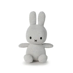 Small Corduroy Miffy in Soft Grey (23cm) by Bon Ton Toys