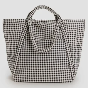 Travel Cloud Bag in Black And White Gingham by Baggu