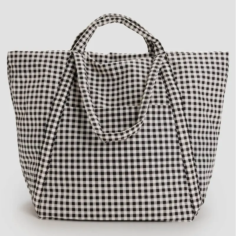 Travel Cloud Bag in Black And White Gingham by Baggu
