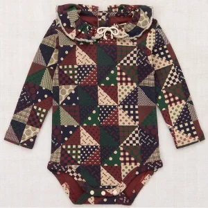 Baby Pattie Onesie in Madder Root Patchwork by Misha & Puff