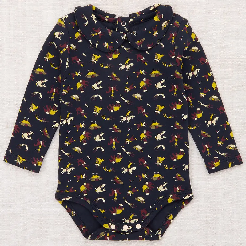 Baby Petit Collar Onesie in Ink Circus by Misha & Puff