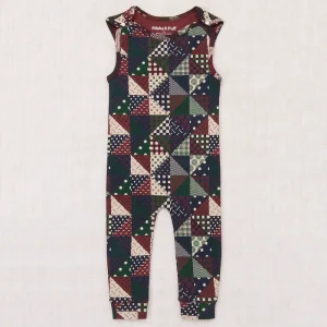 Baby Snap Overall in Madder Root Patchwork by Misha & Puff