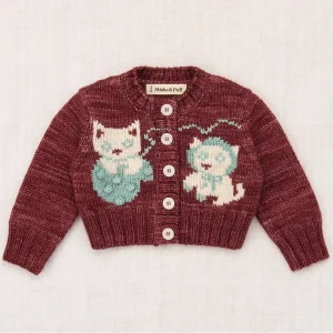 Baby Three Little Kittens Cardigan in Madder Root by Misha & Puff
