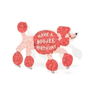 Boujee Birthday Poodle Greetings Card by Hadley
