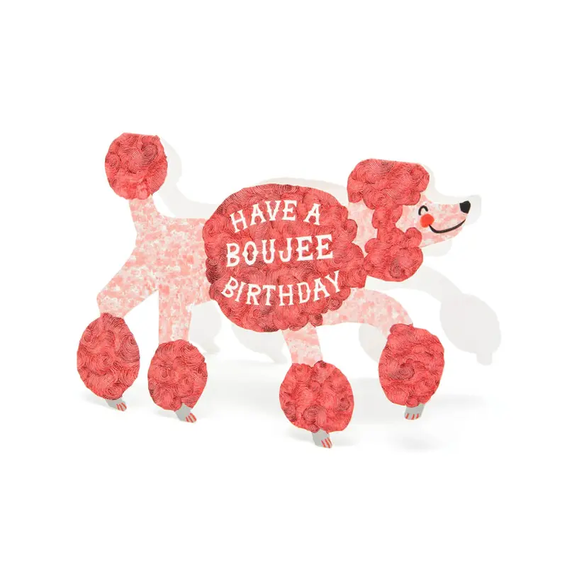Boujee Birthday Poodle Greetings Card by Hadley