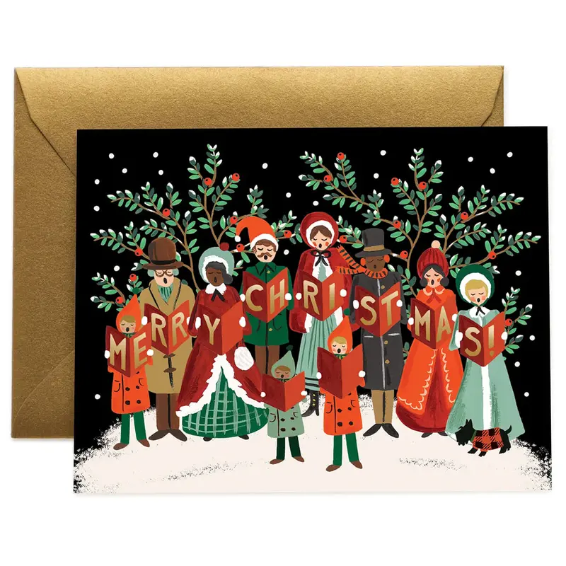 Christmas Carollers Christmas Greetings Card By Rifle Paper Co.