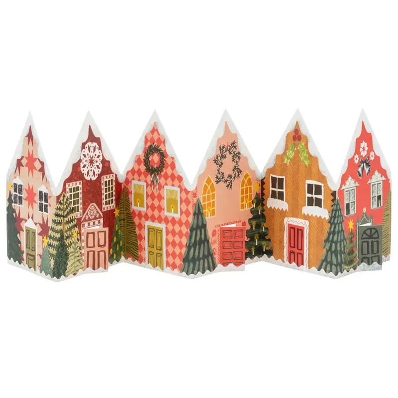 Christmas Houses Concertina Christmas Greetings Card by Hadley