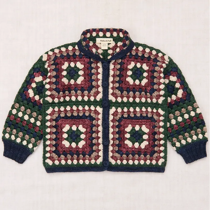 Crochet Big Square Jacket in Ink by Misha & Puff