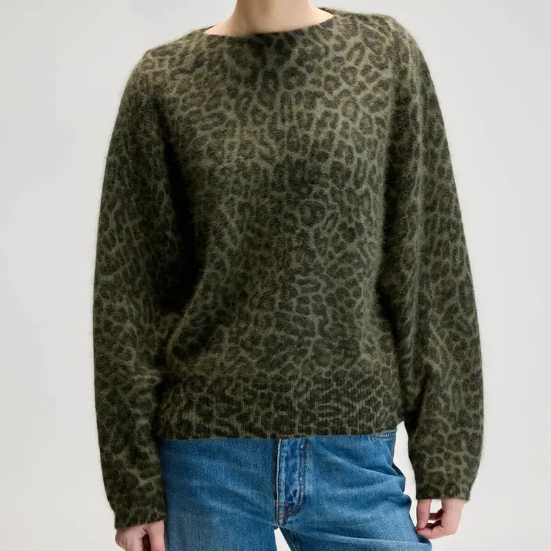 Dioal Sweater in Green Leopard by Bellerose