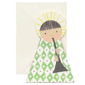 Green Angel Fold-Out Christmas Greetings Card by Hadley