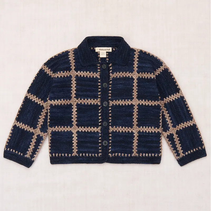 Ladder Square Cardigan in Ink by Misha & Puff