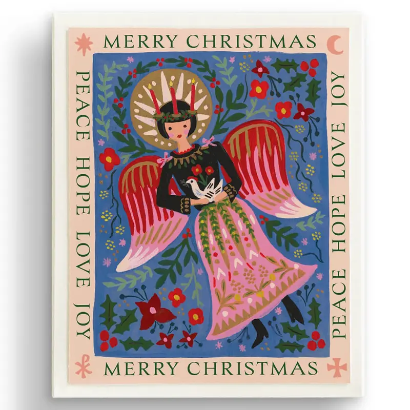 Lucia Angel Christmas Greetings Card (Box of 8) By Rifle Paper Co.