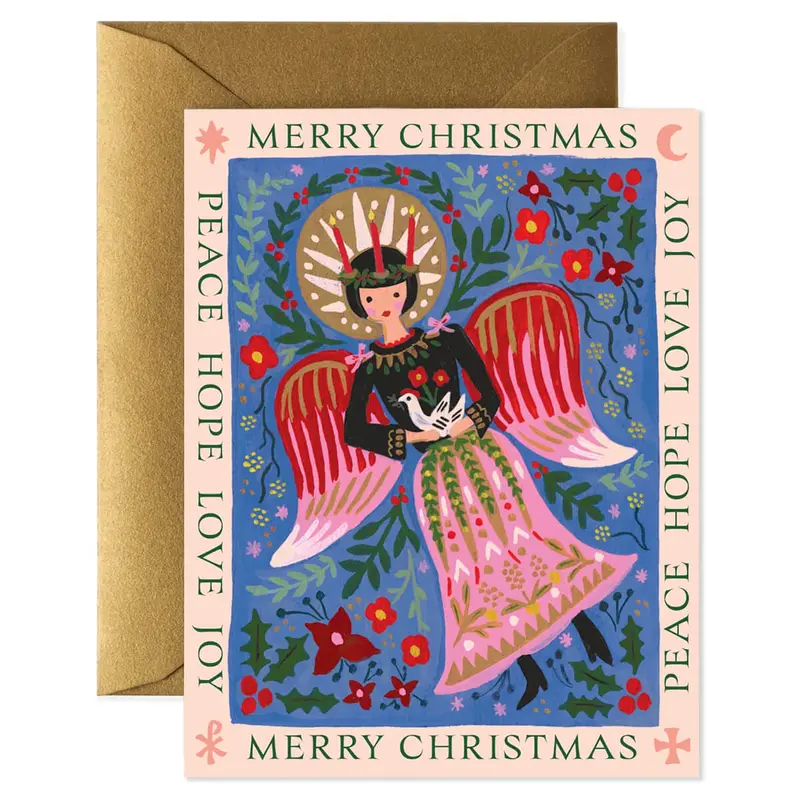 Lucia Angel Christmas Greetings Card By Rifle Paper Co.
