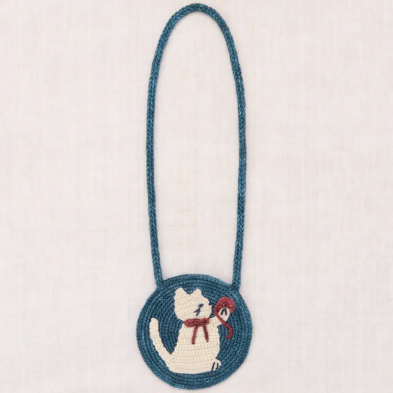Meadow Yarn Cat Circle Bag in Blue Smoke by Misha & Puff