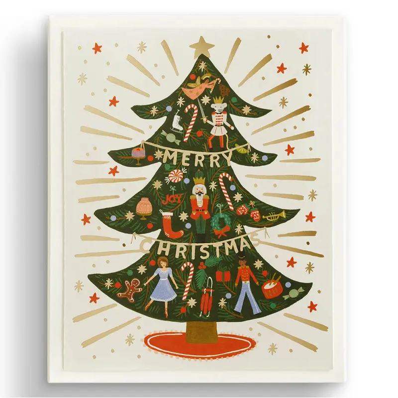 Nutcracker Tree Christmas Greetings Card (Box of 8) By Rifle Paper Co.