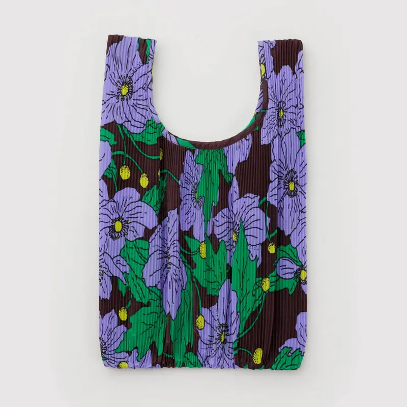 Pleated Bag in Maroon Poppy by Baggu