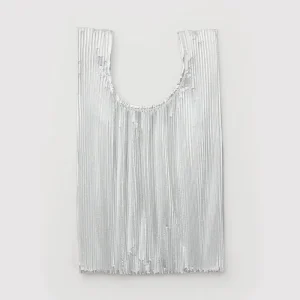 Pleated Bag in Metallic Chrome by Baggu