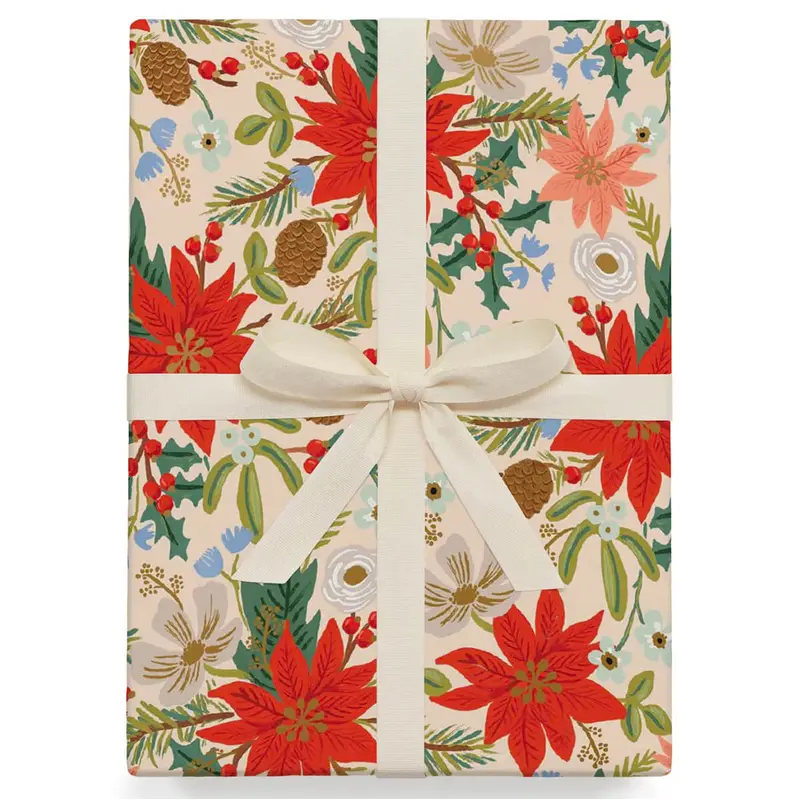 Poinsetta Gift Wrap (3 Sheets Pack) By Rifle Paper Co.