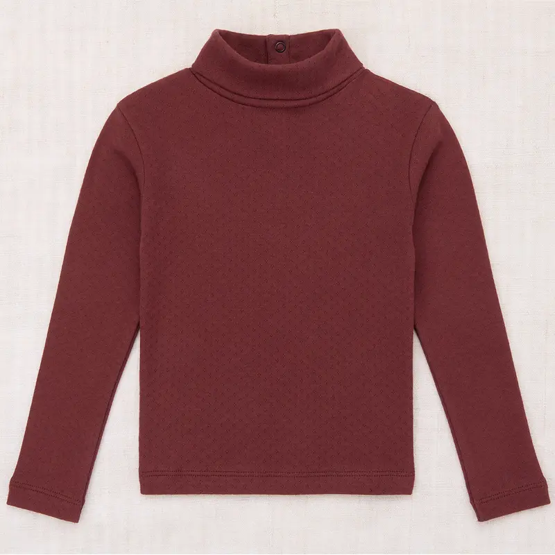 Pointelle Turtleneck in Madder Root by Misha & Puff