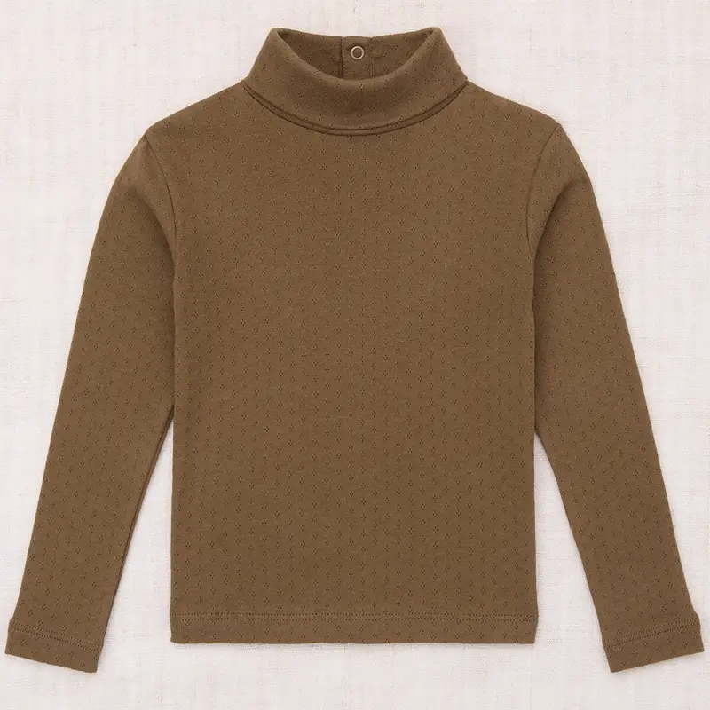 Pointelle Turtleneck in Nutshell by Misha & Puff