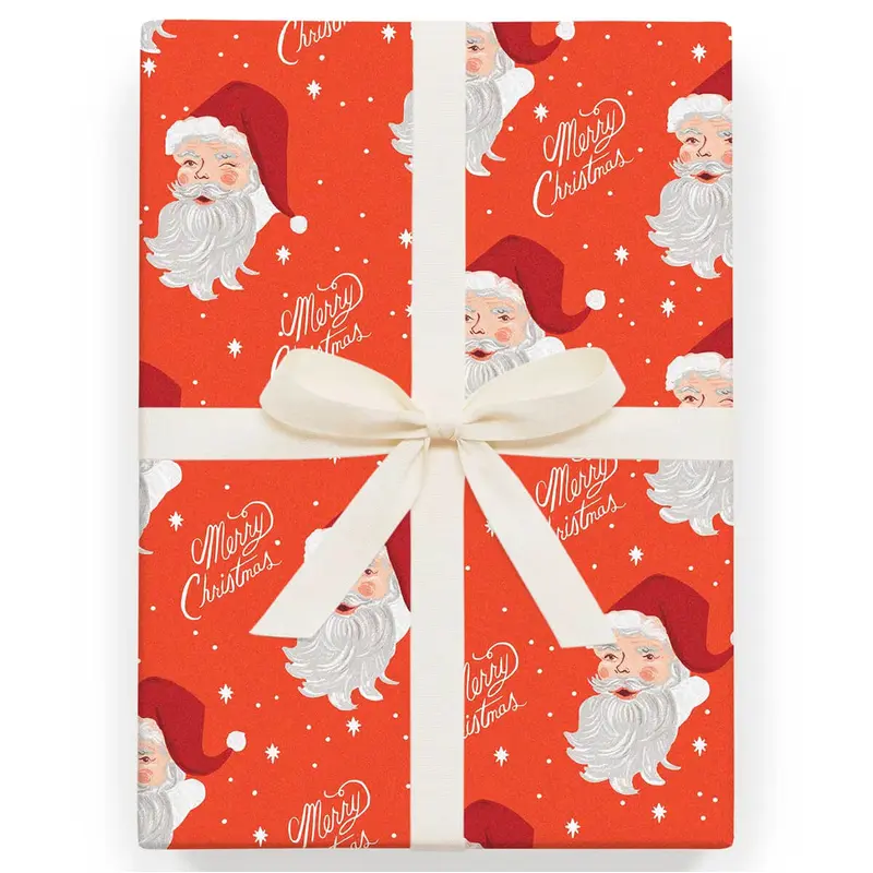 Santa Christmas Gift Wrap (3 Sheets Pack) By Rifle Paper Co.