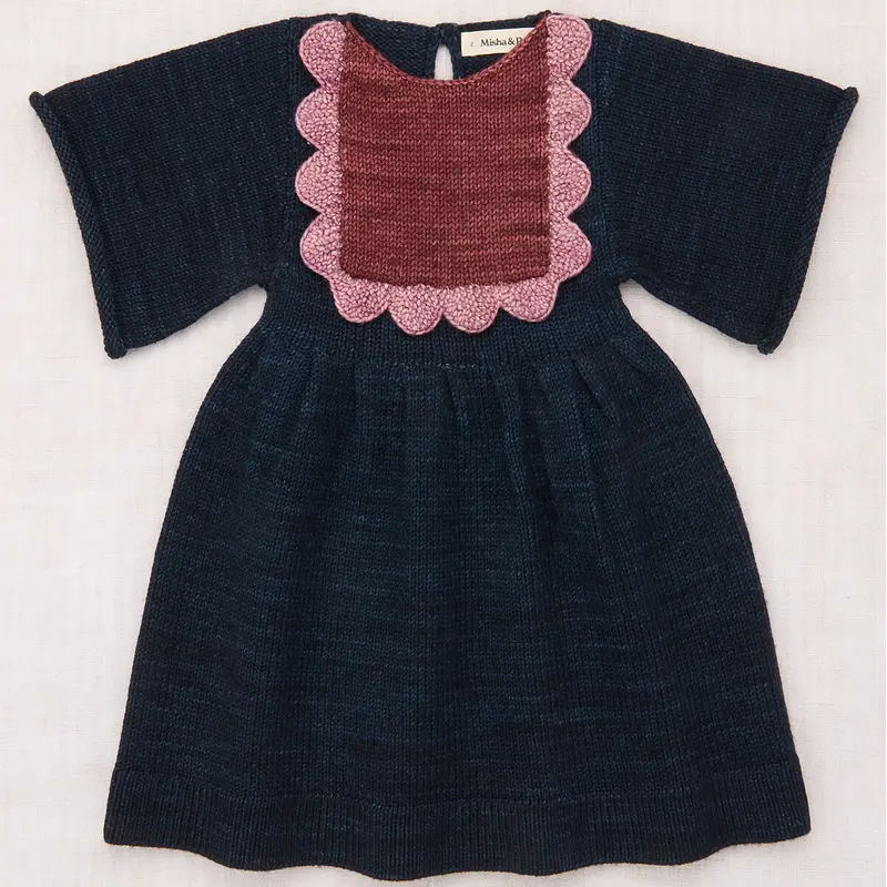 Scallop Bib Dress in Ink by Misha & Puff