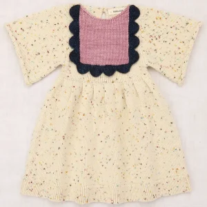 Scallop Bib Dress in Snowglobe Confetti by Misha & Puff