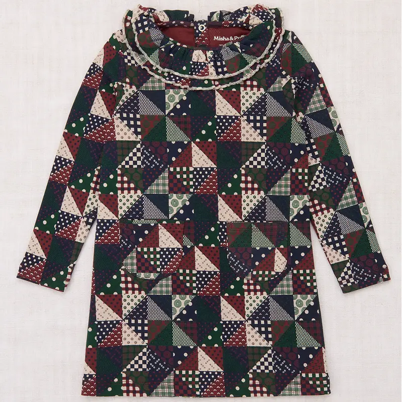 Sweetheart Dress in Madder Root Patchwork by Misha & Puff