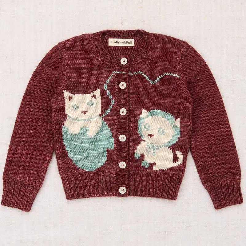 Three Little Kittens Cardigan in Madder Root by Misha & Puff