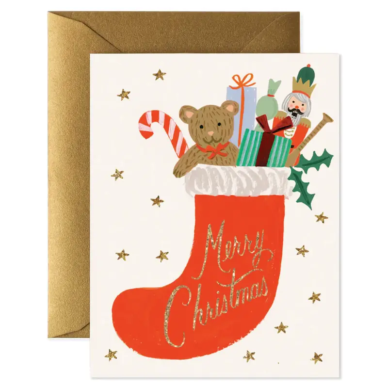 Toy Stocking Christmas Greetings Card By Rifle Paper Co.