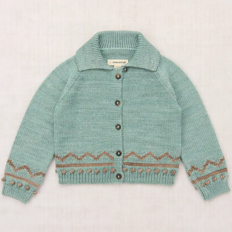 Zig Zag Cardigan in Sage by Misha & Puff
