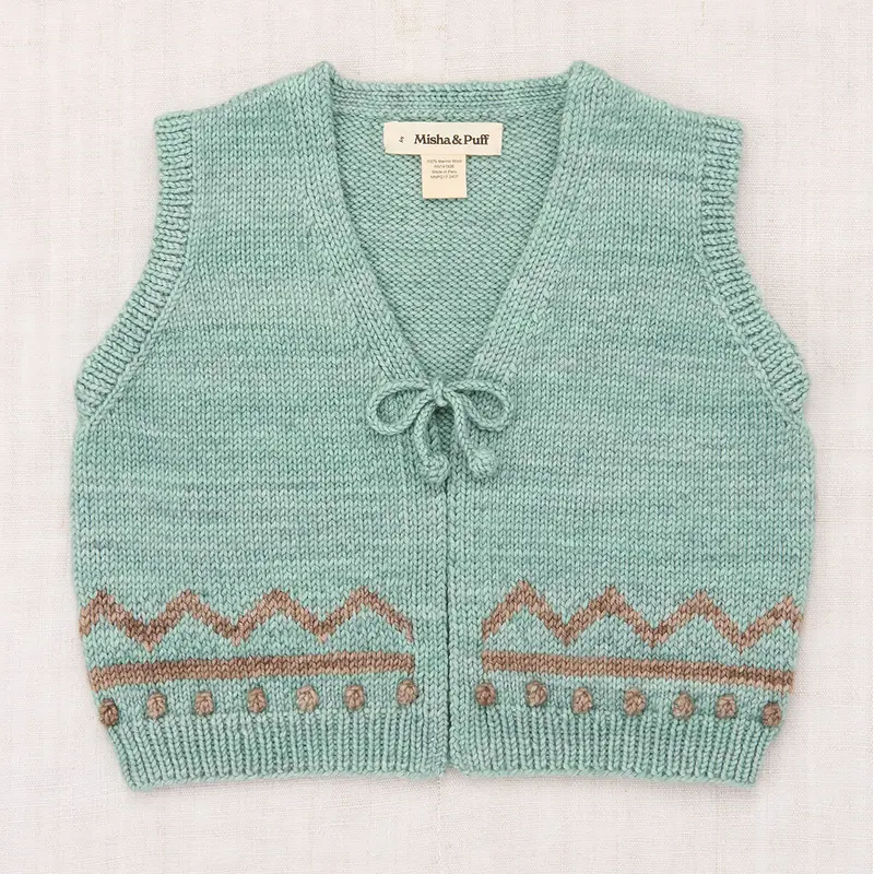 Zig Zag Vest in Sage by Misha & Puff
