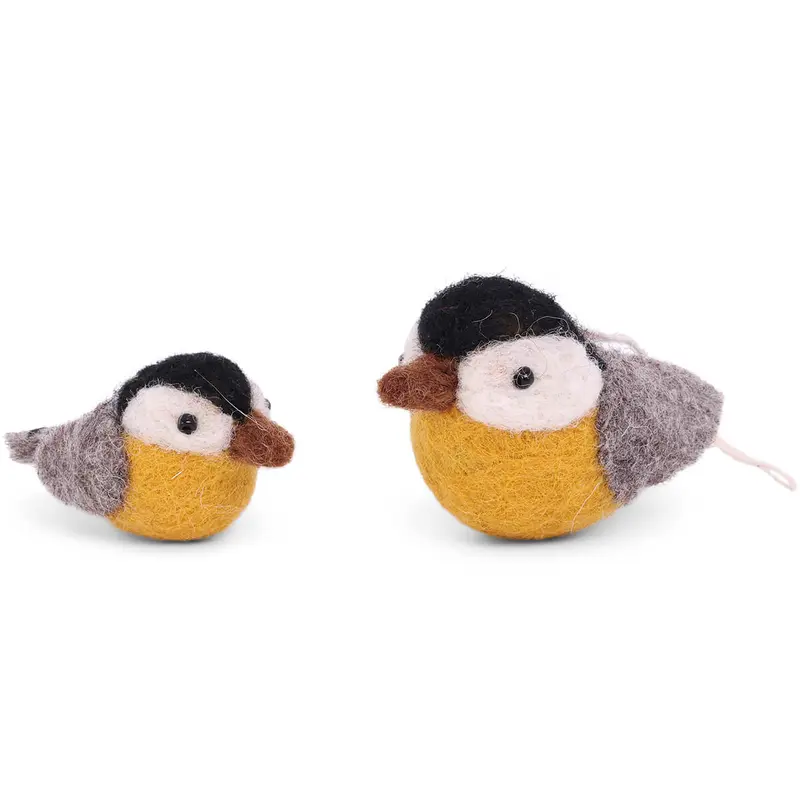 Birds Hanging Decorations in Yellow (Set of 2) by Gry & Sif