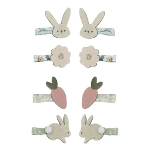 Bunny And Flower Mini Hair Clips by Mimi & Lula