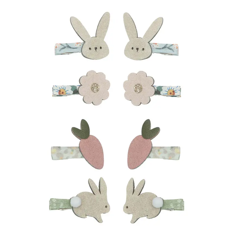 Bunny And Flower Mini Hair Clips by Mimi & Lula